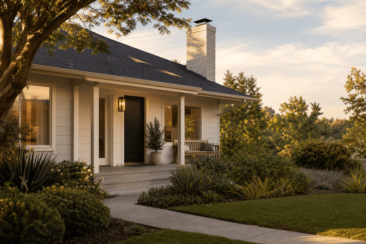 A welcoming American home exterior